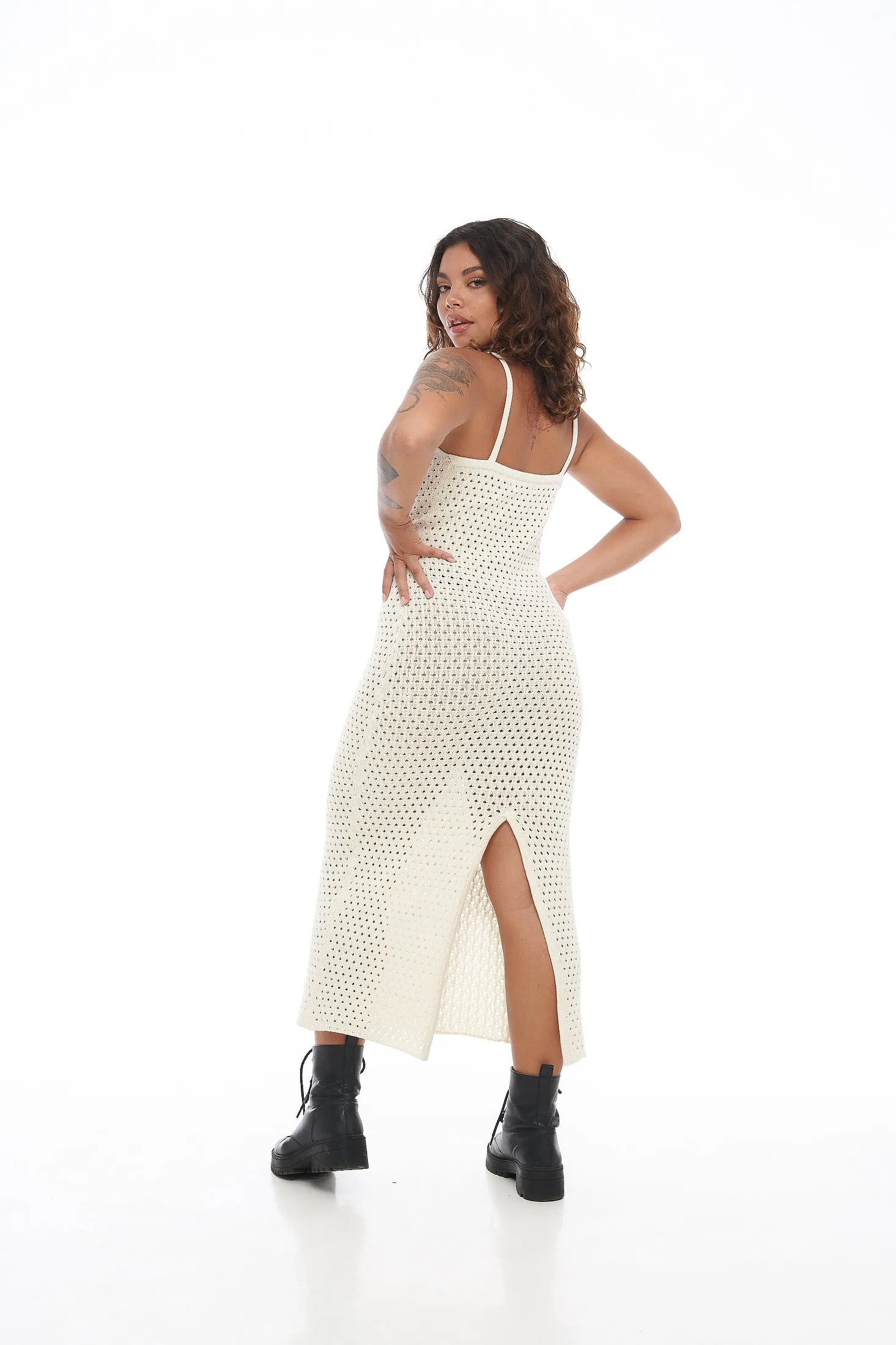 Sam Knitted Maxi Dress - White