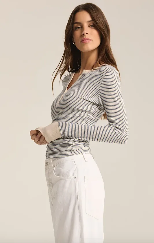 scarlett stripe rib henley