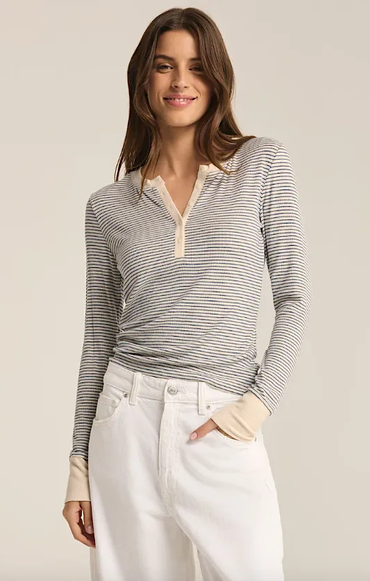 scarlett stripe rib henley