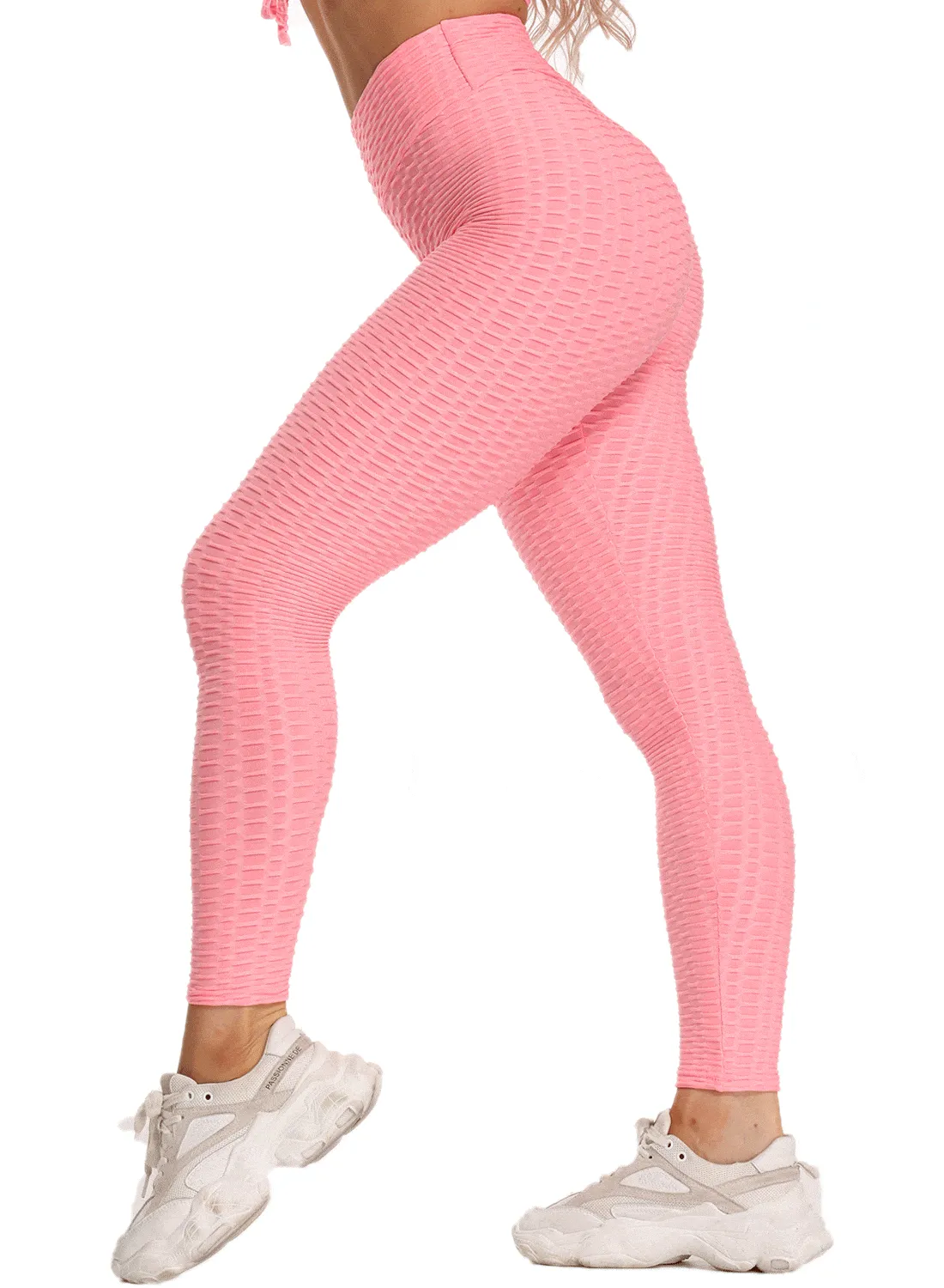 SEASUM Sports Leggings Honeycomb Ruched Women Yoga Pants