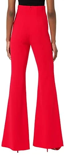 Sergio Hudson, High Waisted Flared Pant, 8, Red