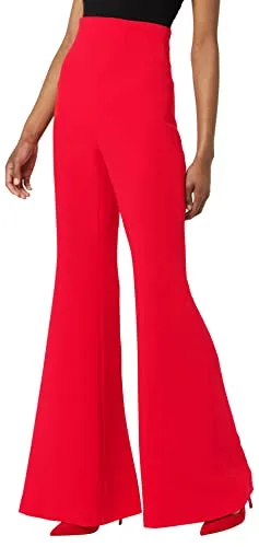 Sergio Hudson, High Waisted Flared Pant, 8, Red