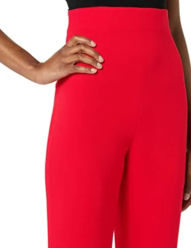 Sergio Hudson, High Waisted Flared Pant, 8, Red