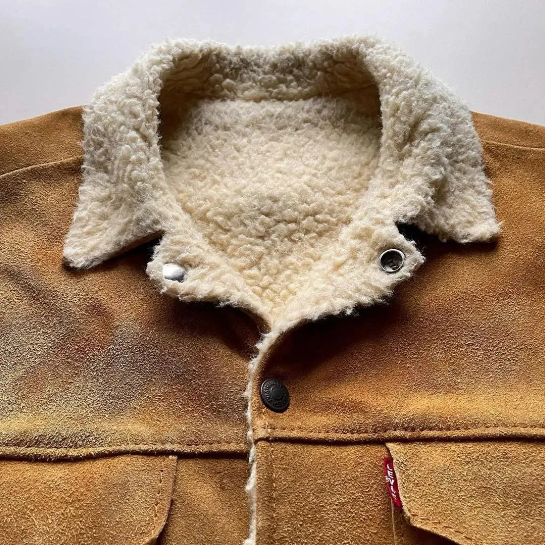 Shearling Lined Trucker Leather Shirt