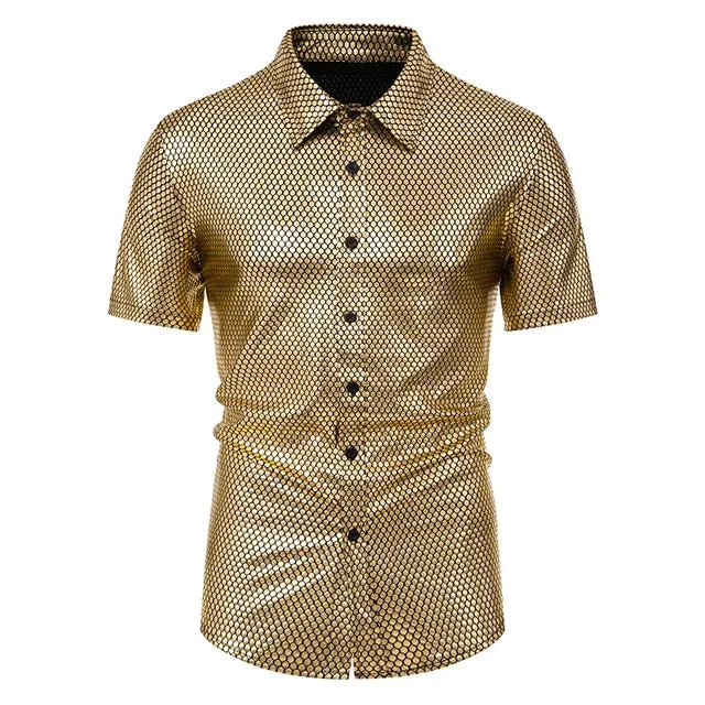 Shiny Metallic Party Fit Shirt