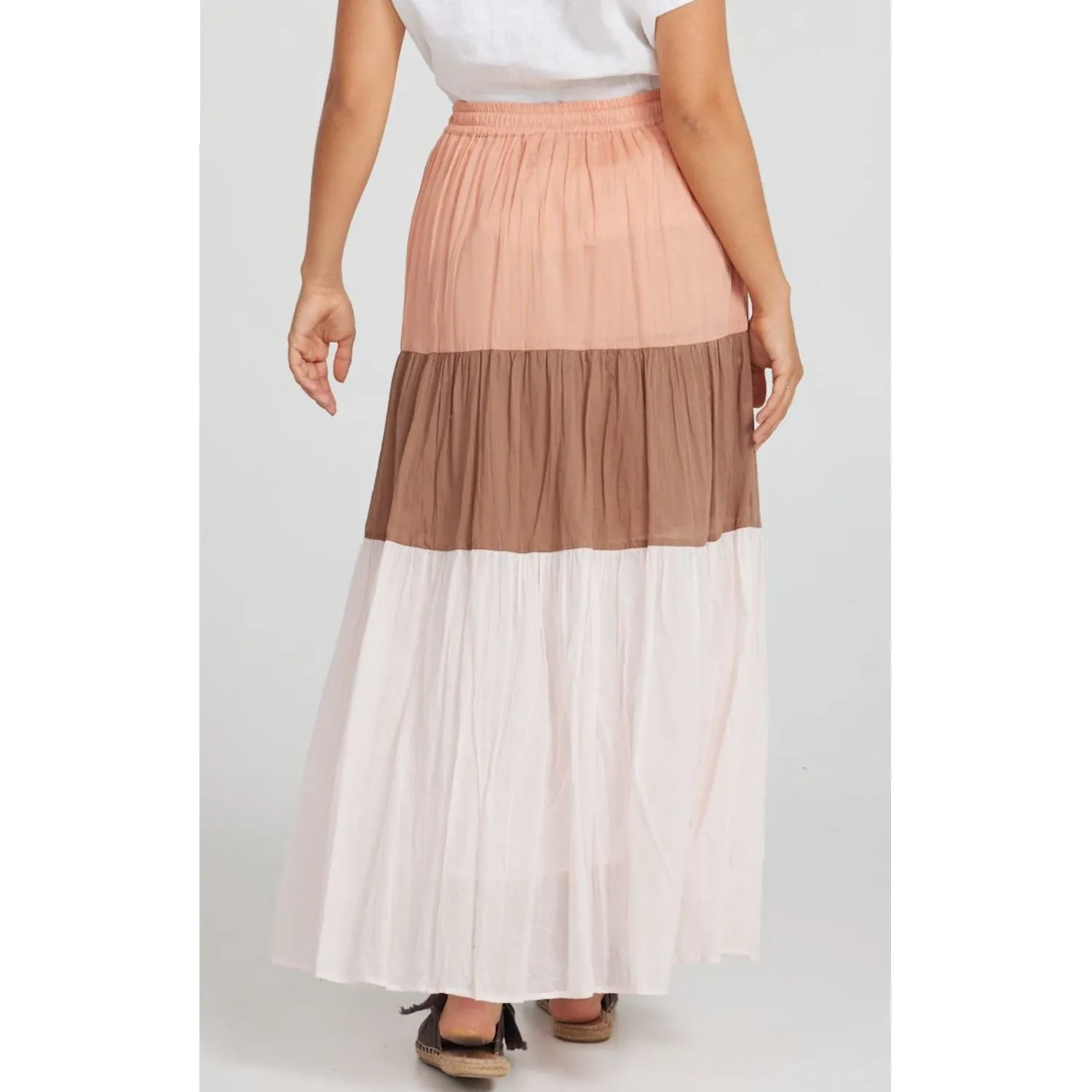 Skirt Island Blocked Maxi - Terracotta, Cocoa, Pink