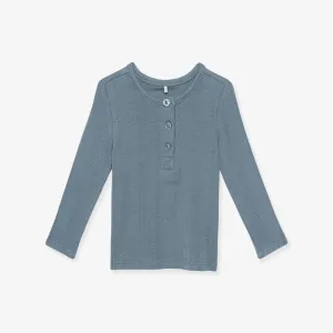 Slate Pointelle Henley Top