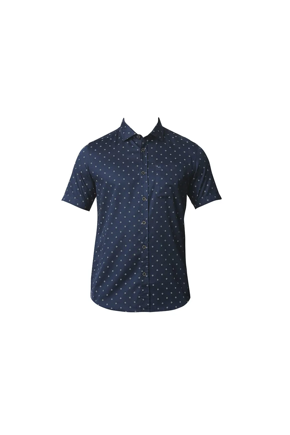 Slim Fit Satin Printed Halfsleeves Shirt