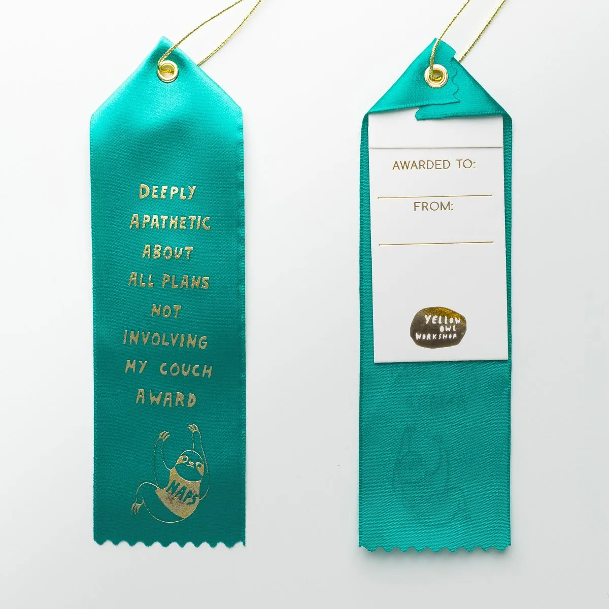 Sloth Deeply Apathetic About All Plans Not Involving My Couch - Award Ribbon Card