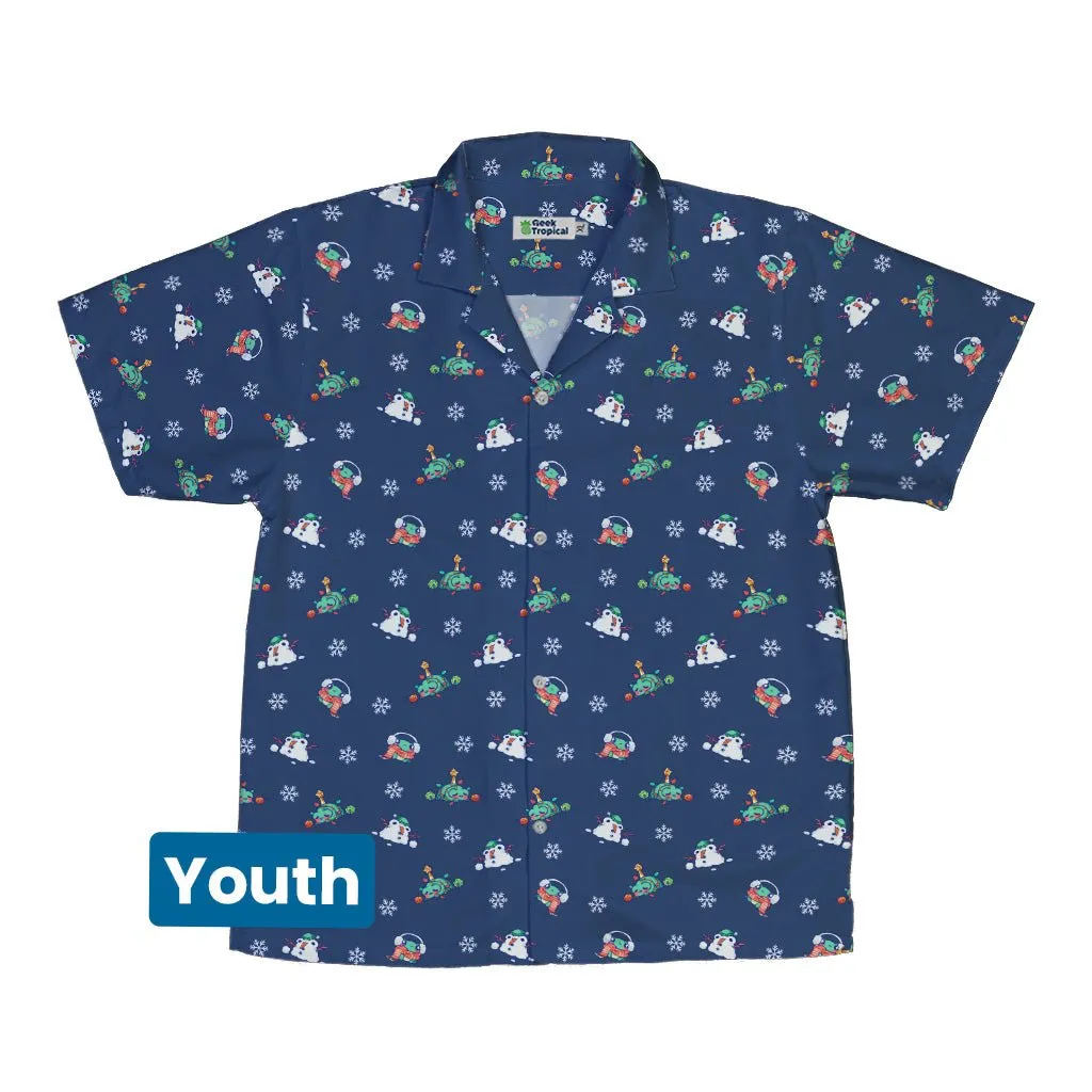 Snowing Frogs Chilly Night Youth Hawaiian Shirt