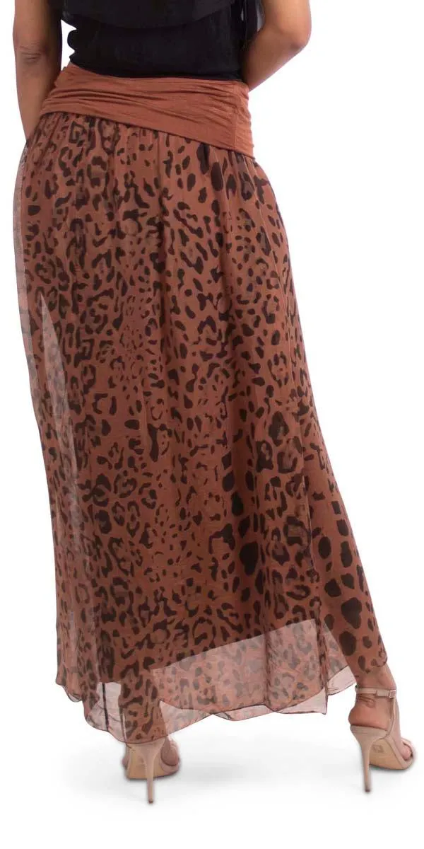 Sondra Leopard Maxi Skirt