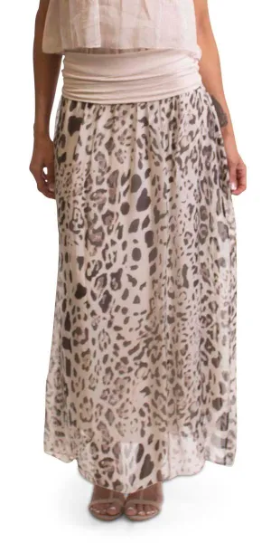 Sondra Leopard Maxi Skirt