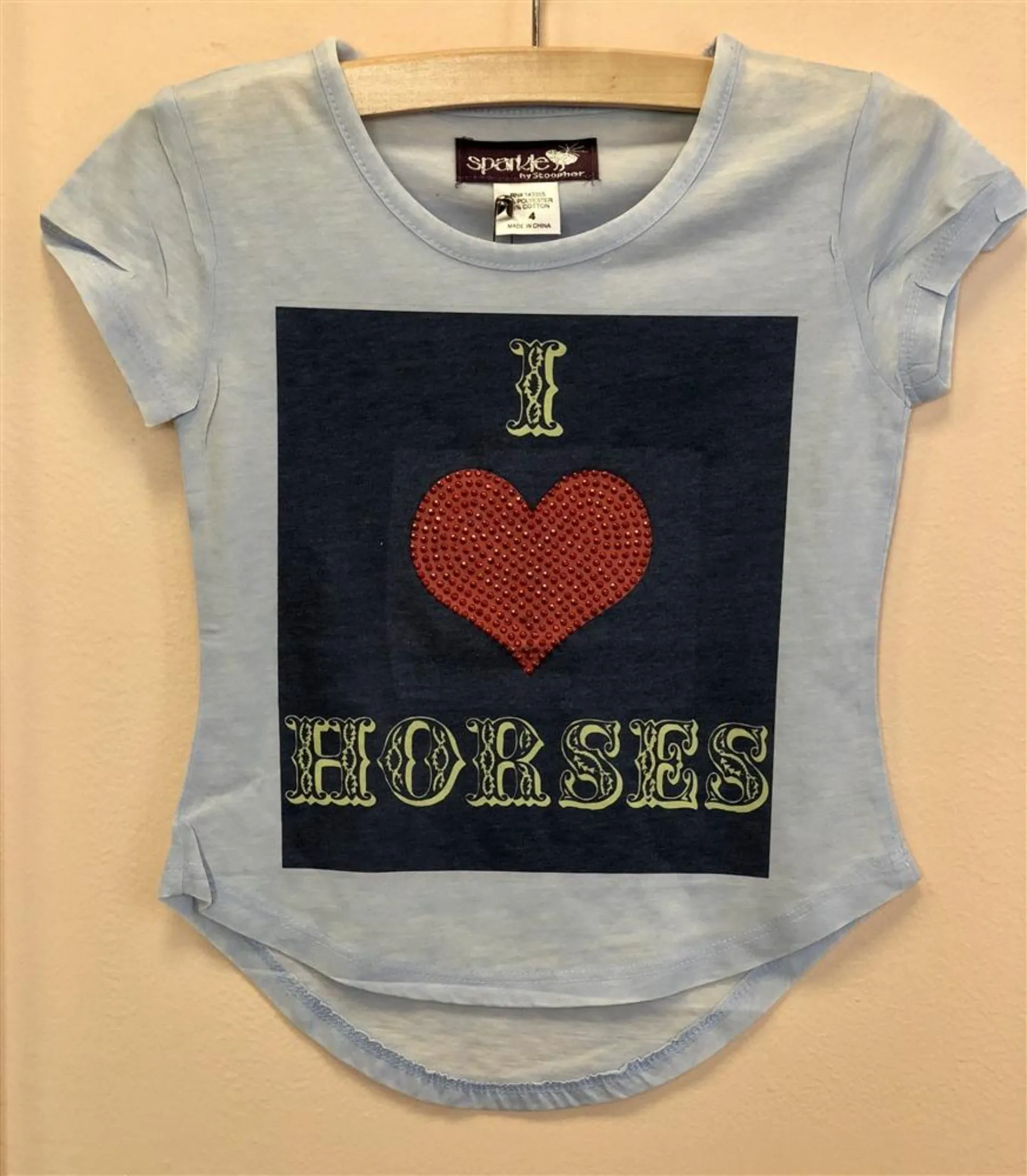 Sparkle By Stoopher Girls S/S I LOVE HORSES Tee