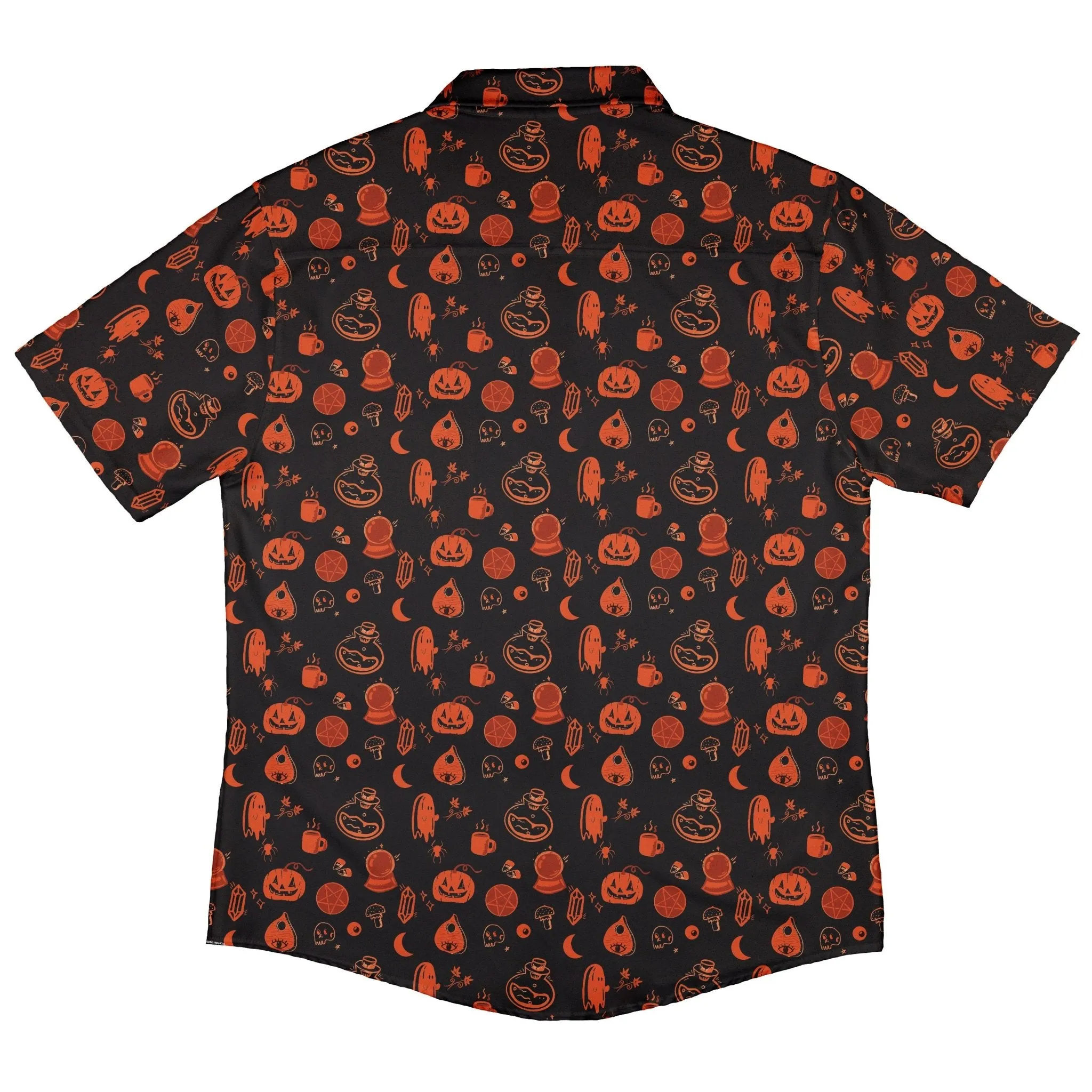 Spooky Halloween Orange Button Up Shirt