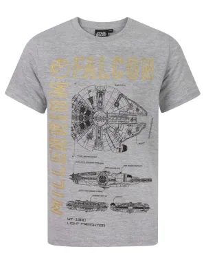 Star Wars Millenium Falcon Grey Short Sleeve Boy's T-Shirt