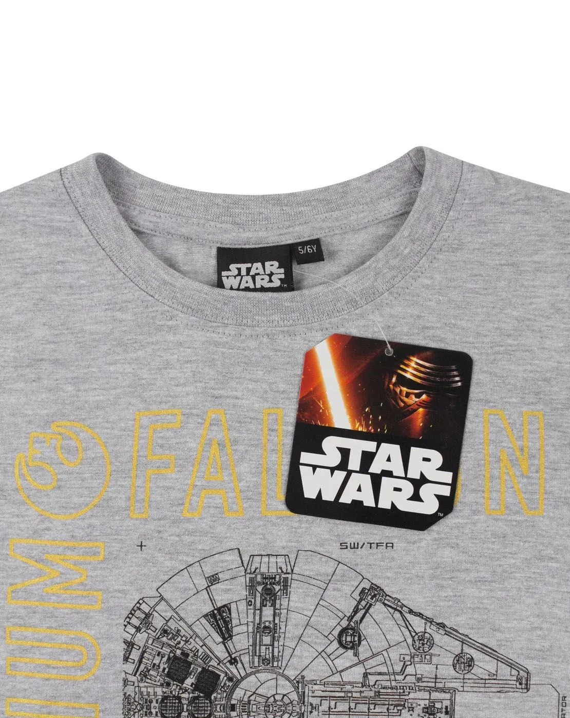 Star Wars Millenium Falcon Grey Short Sleeve Boy's T-Shirt