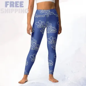 Stay Wild Blue High Waist Long Leggings