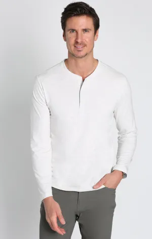 Stretch Long Sleeve Poly Viscose Henley