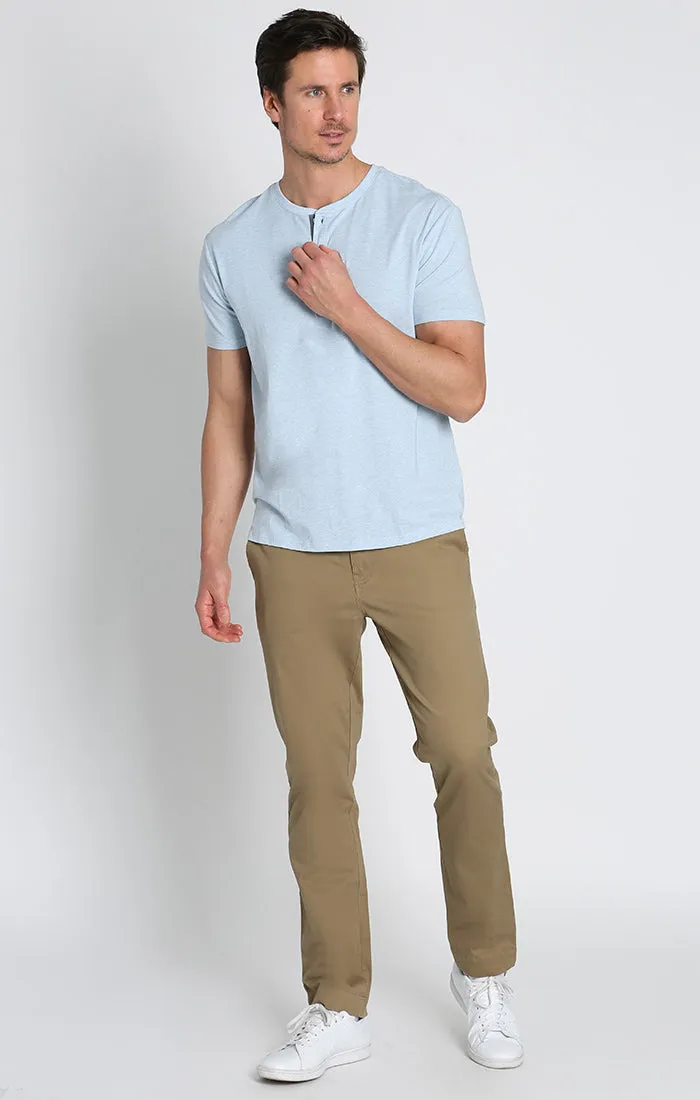 Stretch Pima Blend Short Sleeve Henley