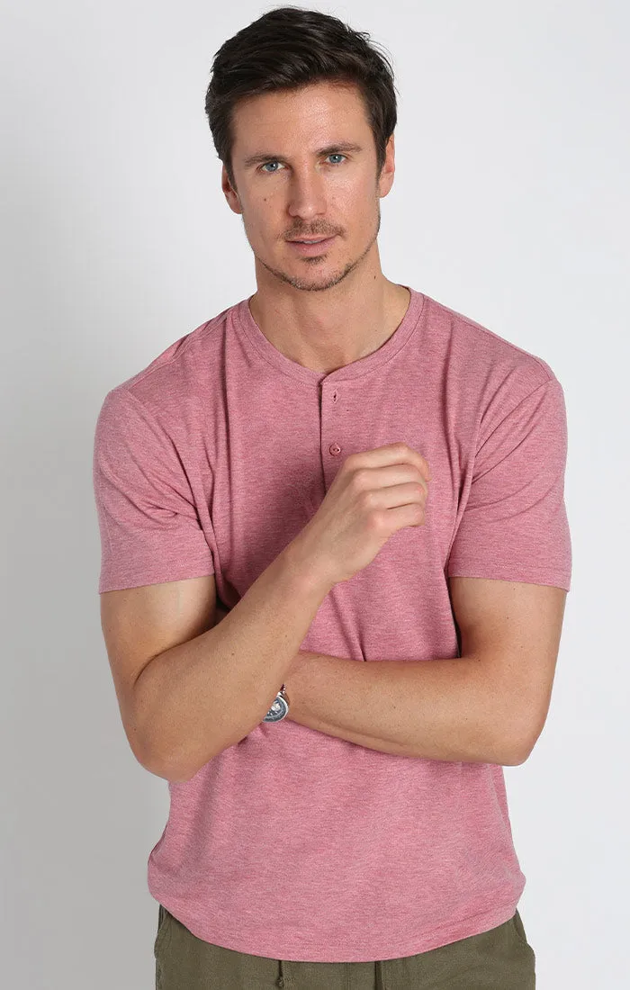 Stretch Poly Viscose Short Sleeve Henley