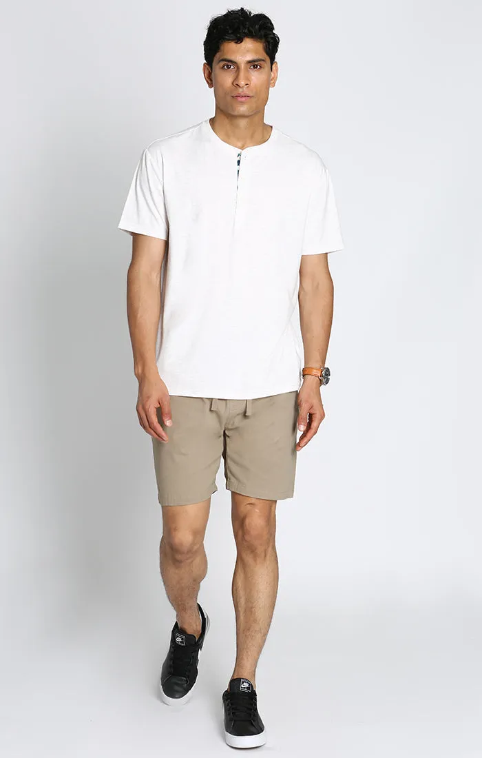 Stretch Poly Viscose Short Sleeve Henley