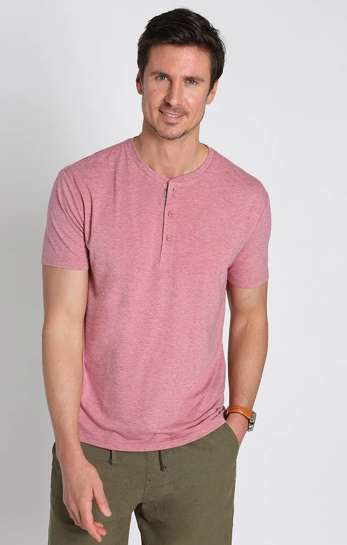 Stretch Poly Viscose Short Sleeve Henley