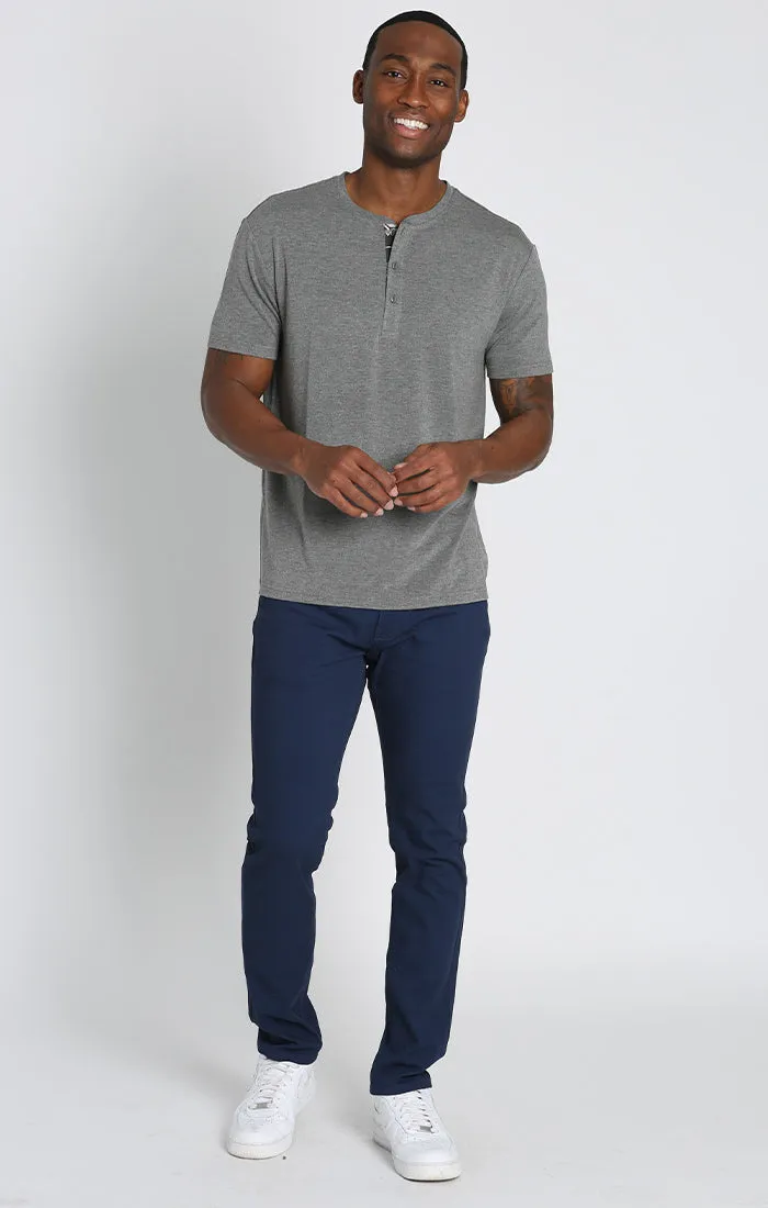 Stretch Poly Viscose Short Sleeve Henley