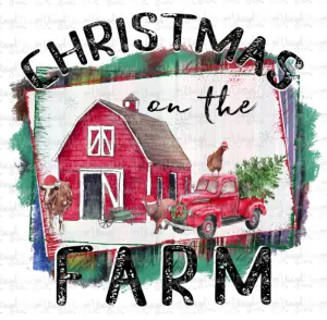 Sublimation Transfer Christmas on the Farm Serape