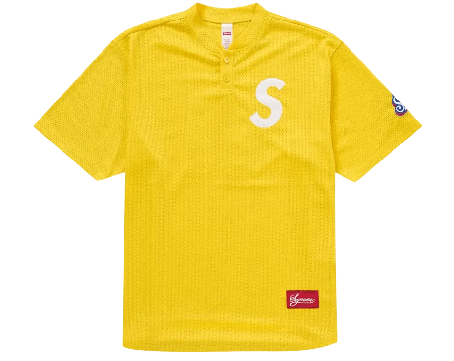 Supreme S Logo Baseball Henley Yellow