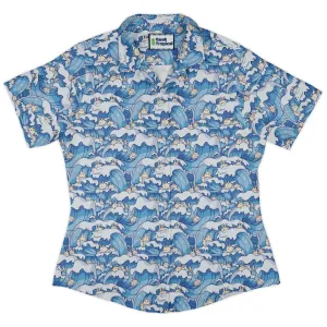 Surfer Bunnies Anime Curvy Button Up Shirt