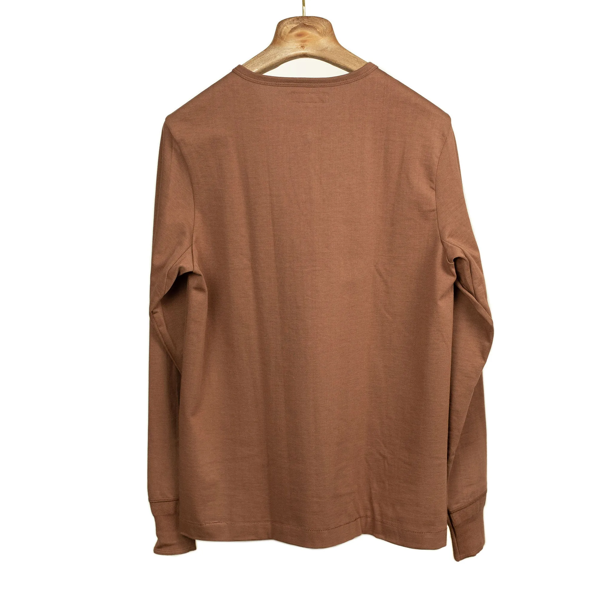 'Tan' brown heavy cotton long-sleeve 206 Henley