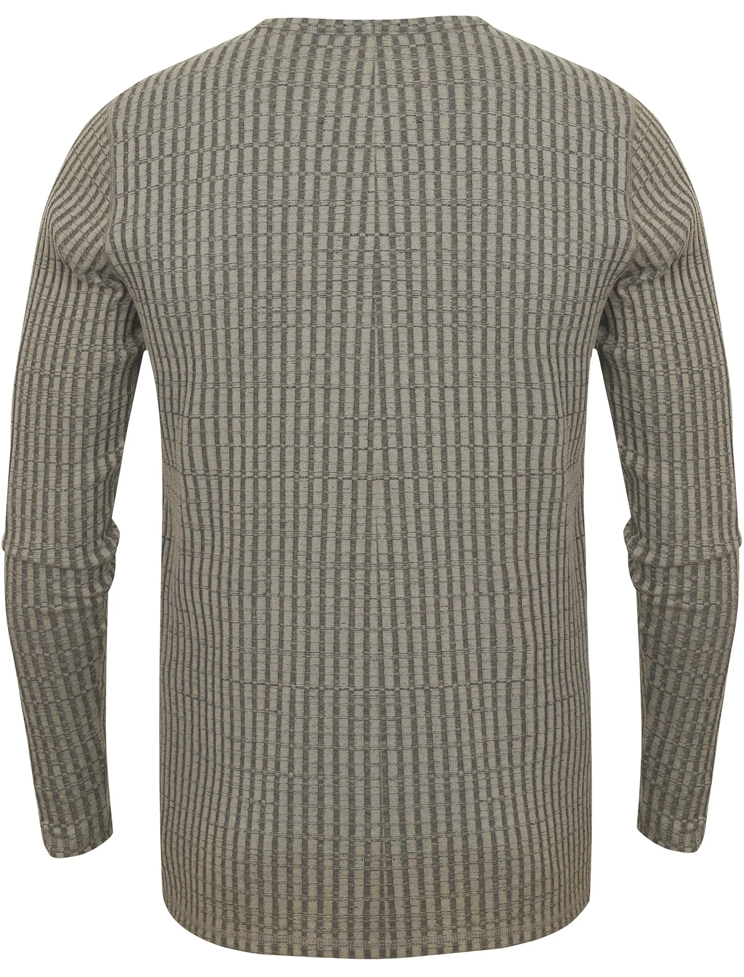 Taro Ribbed Long Sleeve Henley Top in Dove Grey - Dissident