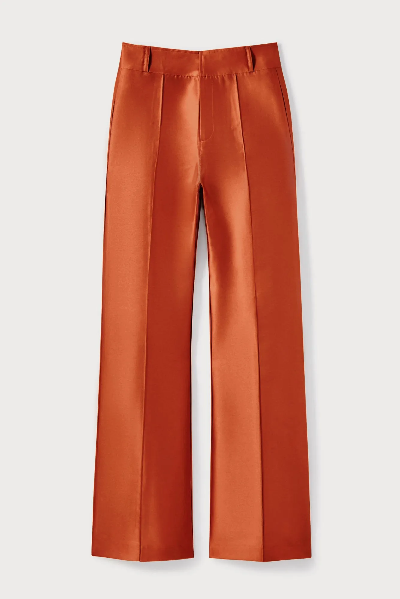 Terracotta Satin Flared Pants