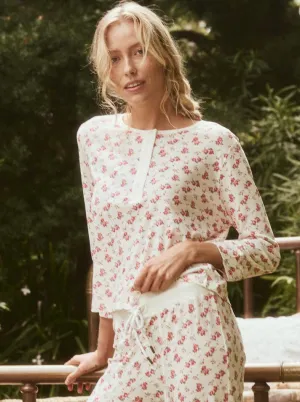 THE GREAT~ Henley crop sleep top teatime rose print