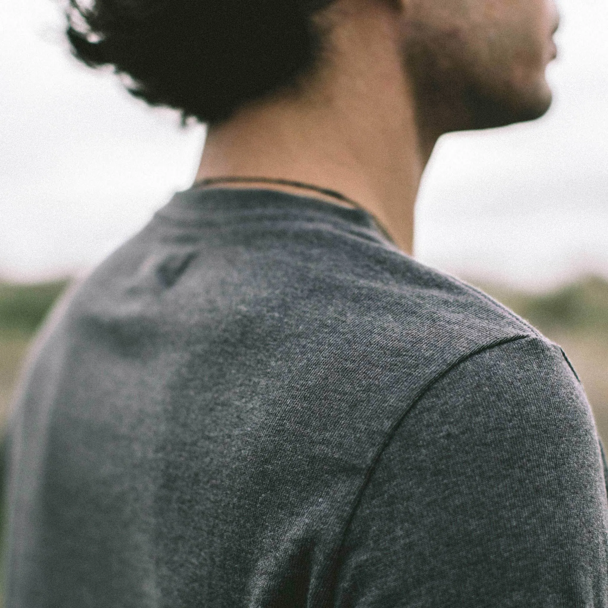 The Heavy Bag Henley in Heather Grey