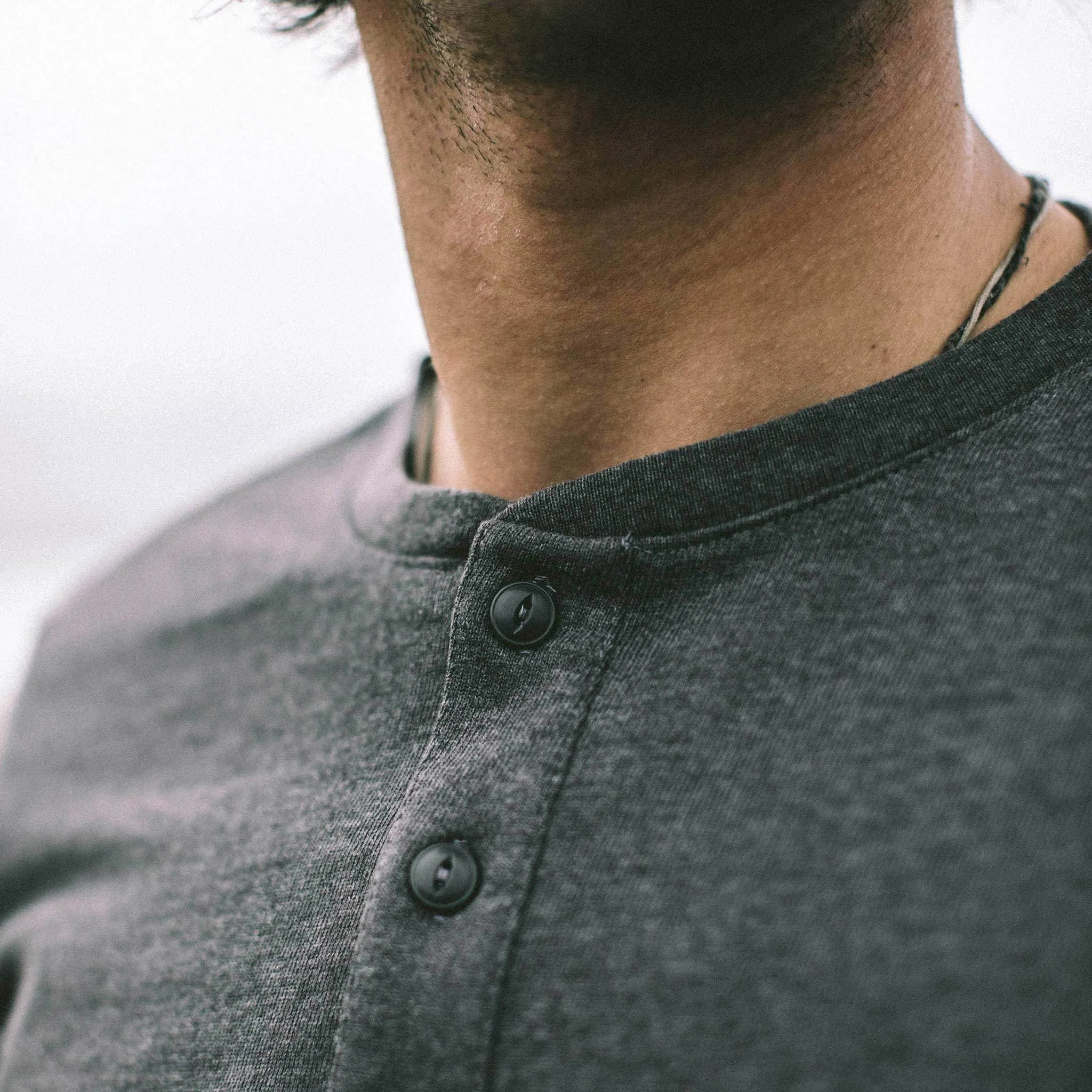 The Heavy Bag Henley in Heather Grey