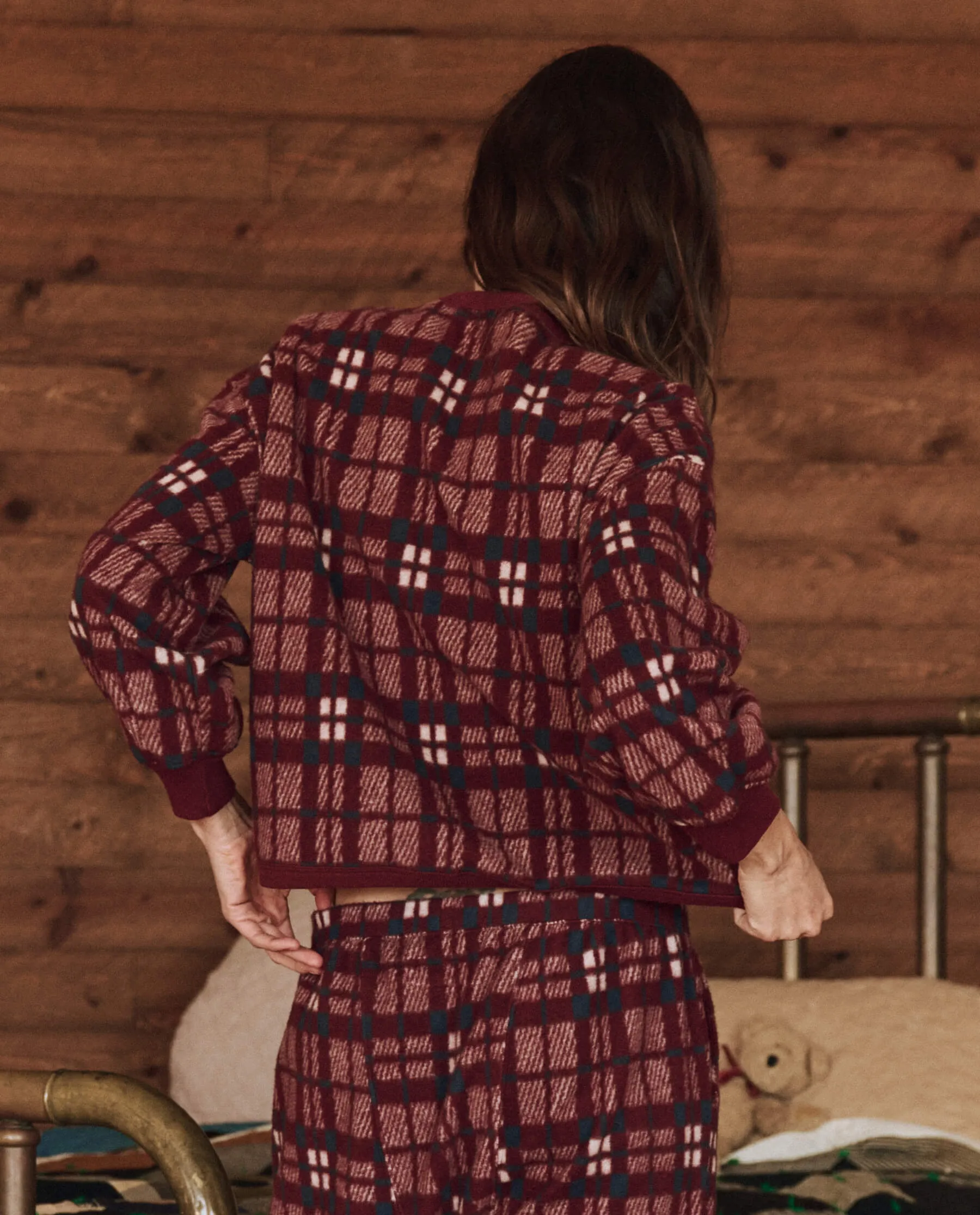 The Plush Fleece Henley Sleep Sweatshirt. -- Fireside Plaid