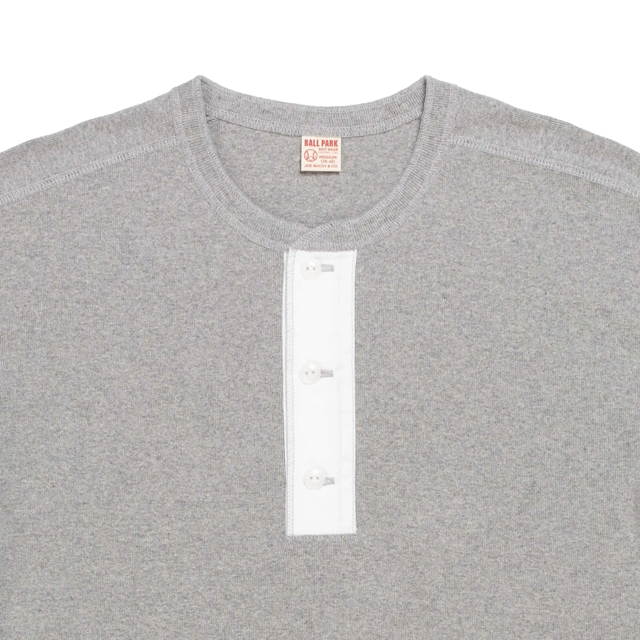 The Real McCoy's Union Henley Undershirt S/S Medium Grey