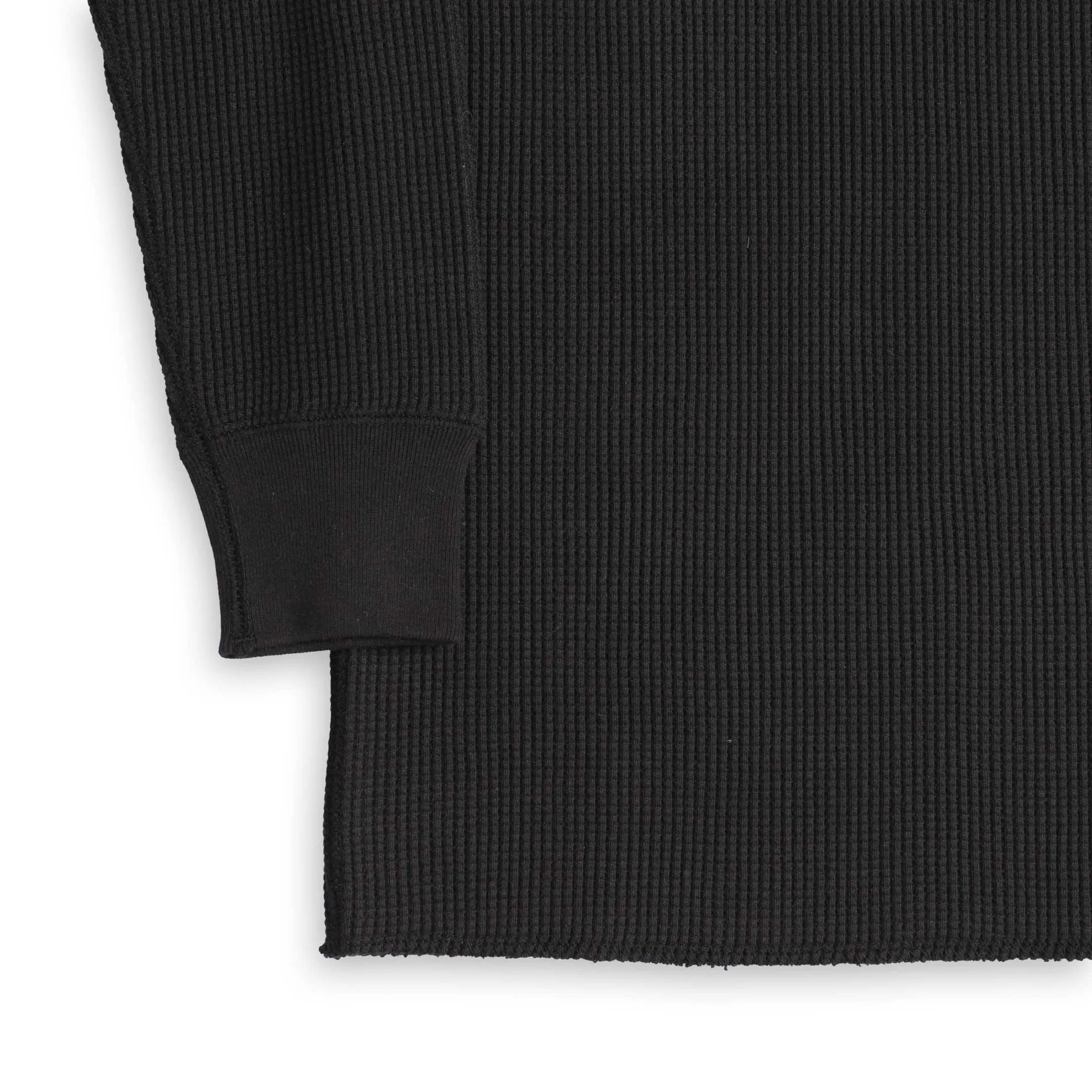 The Real McCoy's Waffle Thermal Henley Undershirt Black