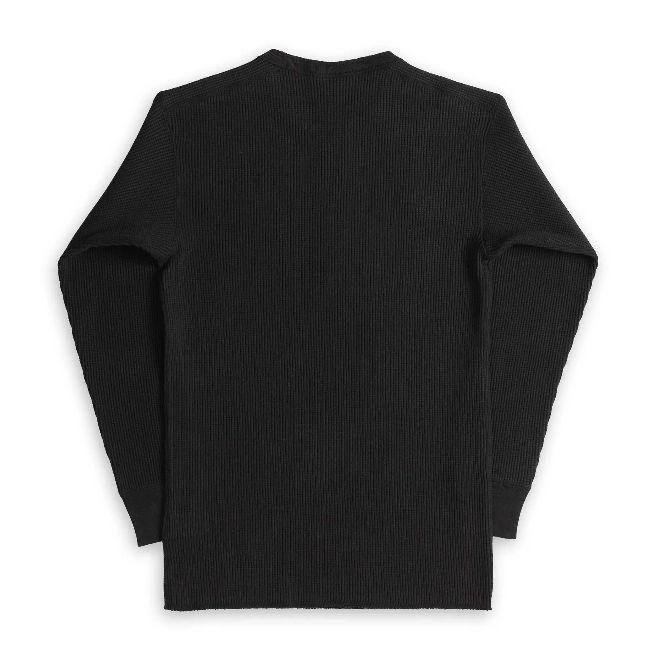 The Real McCoy's Waffle Thermal Henley Undershirt Black