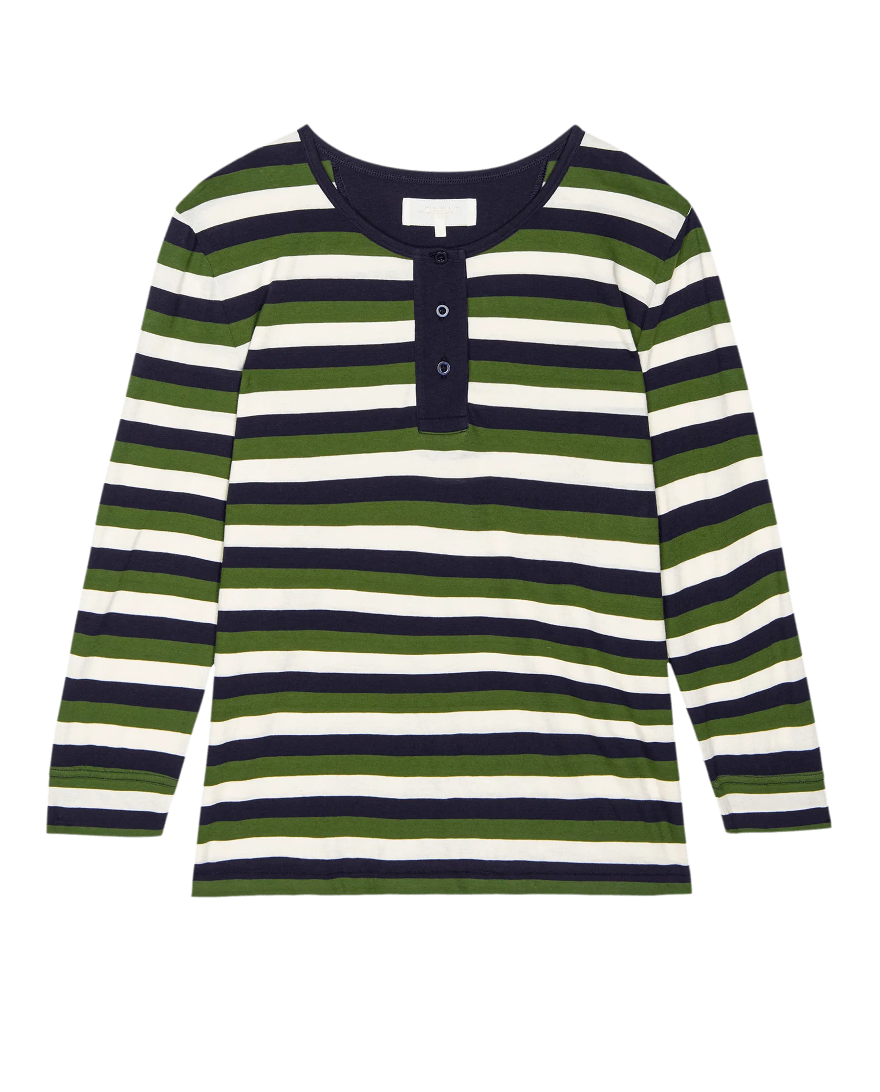 The Sleep Henley. -- Winter Pine Stripe