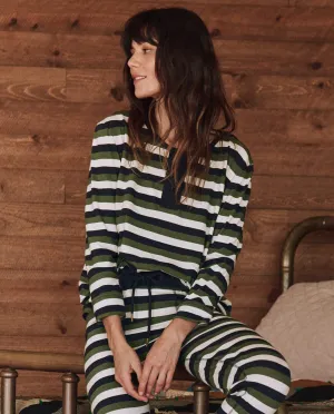 The Sleep Henley. -- Winter Pine Stripe