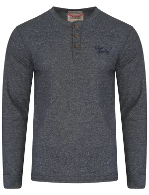 Timber Henley Slub Long Sleeve Top in Dark Navy - Tokyo Laundry