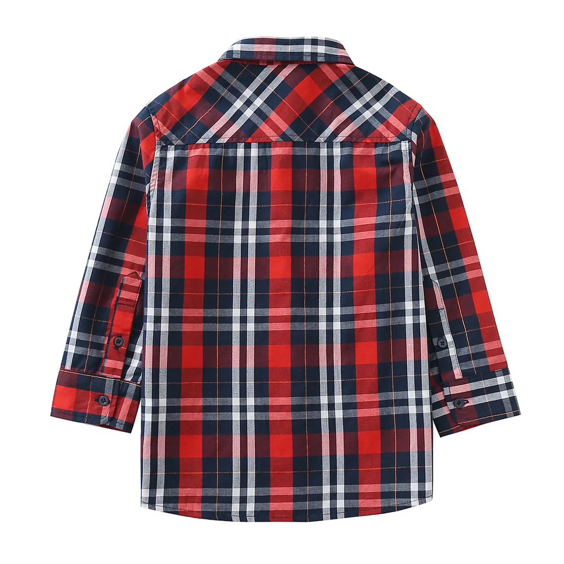 Toddler Girl Long Sleeve Red/Navy Plaid Shirt