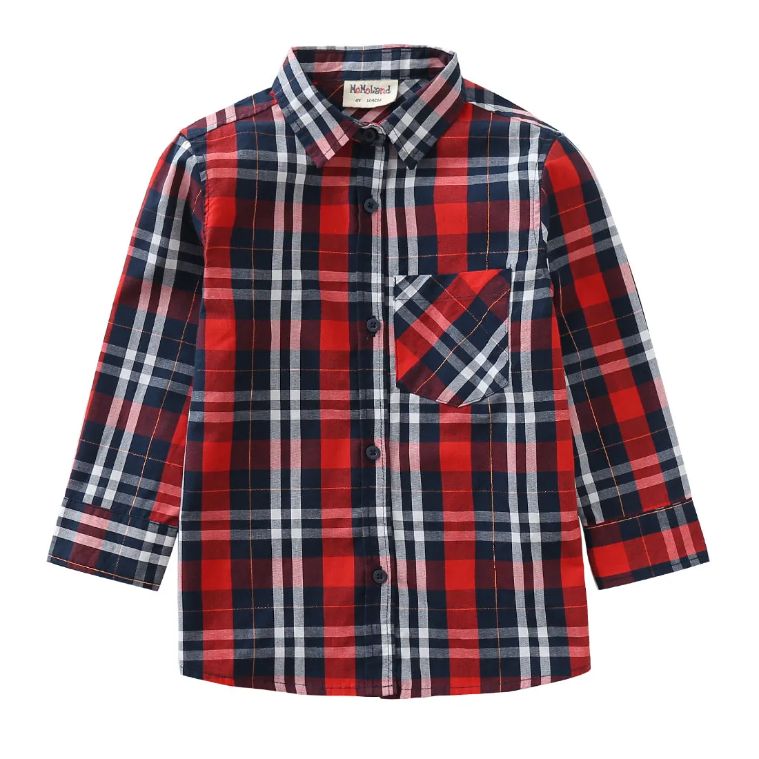 Toddler Girl Long Sleeve Red/Navy Plaid Shirt