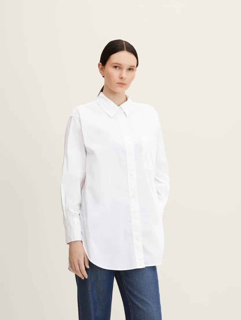 TOM TAILOR - Long Shirt With Chest Pocket - 1032792