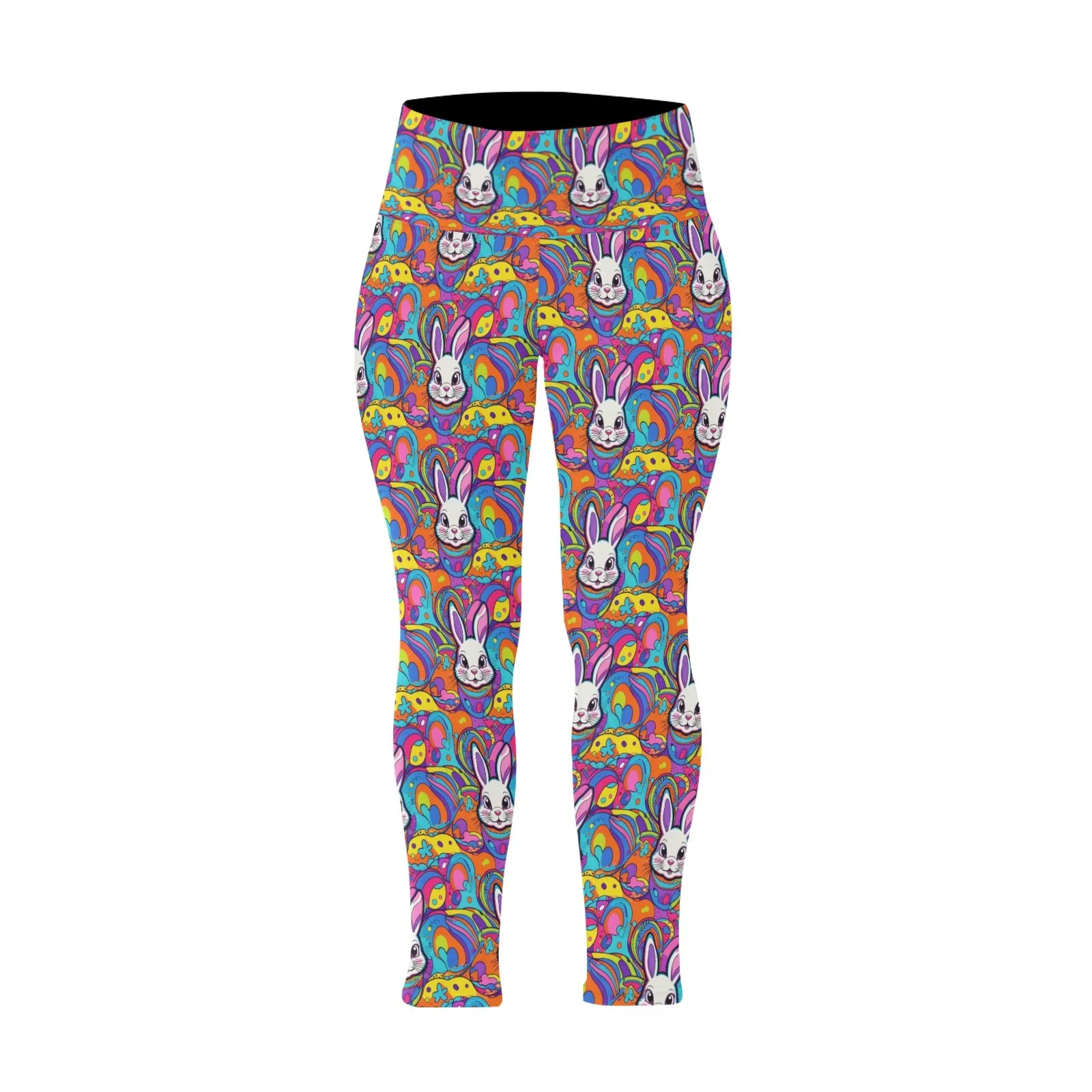 Trippy Bunny Women's Plus Size High Waited Leggings Women's High Waist Leggings(Plus Size)(ModelL45)