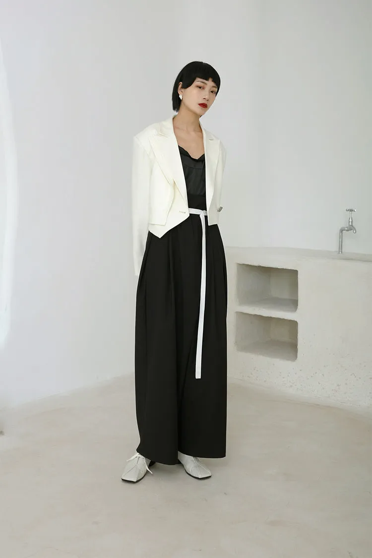 Ultra High Waist Wide Trouser Leg Loose Folded Pants