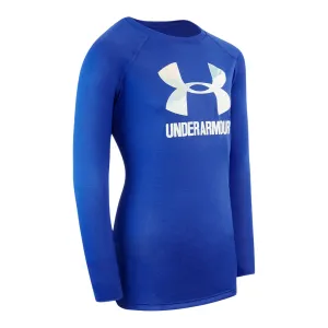 Under Armour Girls' Big Metallic Logo L/S Shirt