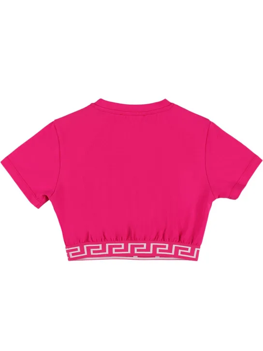 Versace   Embroidered cotton jersey t-shirt 